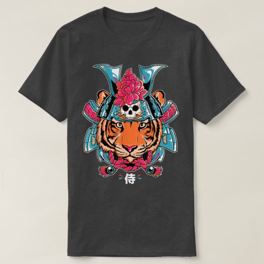 T-shirt Graphique de tatouage japonais Samurai Ninja Tiger (Design devant)