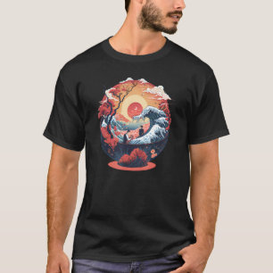 T-shirt Graphique de tatouage japonais Vintage Ukiyo e Kan