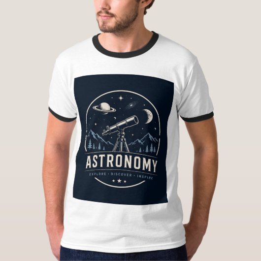 T-shirt Graphique de télescope d'astronomie (Devant)