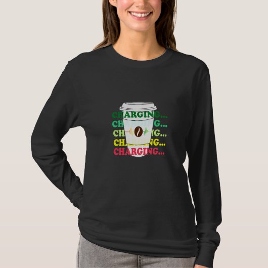 T-shirt graphique décontracté à lettres Coffee Caf (Devant)