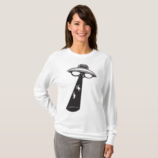 T-shirt Graphique d'enlèvement d'ovni rétro Alien Sci-Fi (Devant entier)