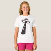 T-shirt Graphique d'enlèvement d'ovni rétro Alien Sci-Fi (Devant entier)