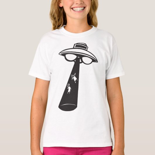 T-shirt Graphique d'enlèvement d'ovni rétro Alien Sci-Fi (Devant)