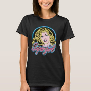 T-shirt Graphique des lumières de Neon Retro Supergirl