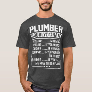 T-shirt Graphique des prix horaires du travail du plombier