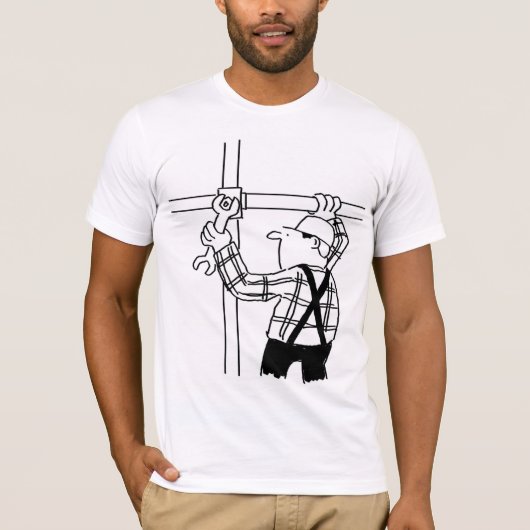 T-Shirt Graphique Dessin Animé Échafaudage (Devant)