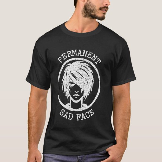 T-shirt Graphique d'expression permanente de la face trist (Devant)