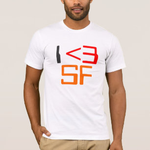 T-shirt Graphique d'icône rouge classique I Heart SF