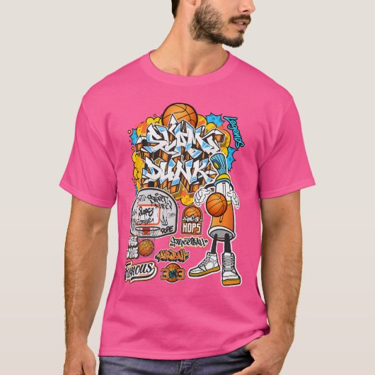 T-shirt Graphique d'illustration de style cool de basket-b (Devant)