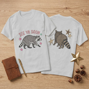 T-shirt graphique double face See Ya Soon Raccoon