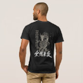 T-Shirt Graphique Dragon Noir et Blanc (Dos entier)