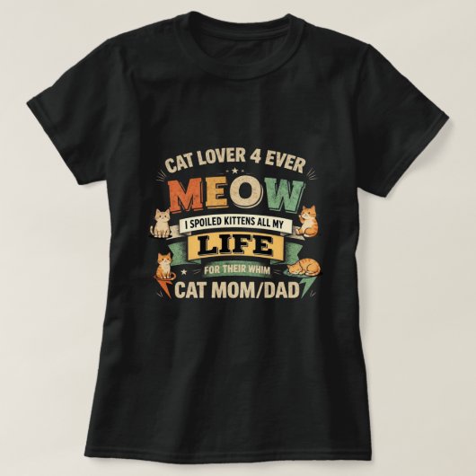 T-Shirt graphique drôle amateur de chat (Design devant)