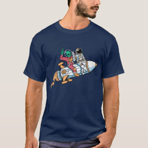 T-shirt graphique drôle d'astronaute alien fusée e