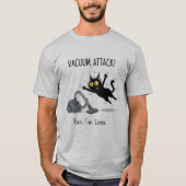 T-shirt graphique drôle d'attaque de chat par aspi (Devant)