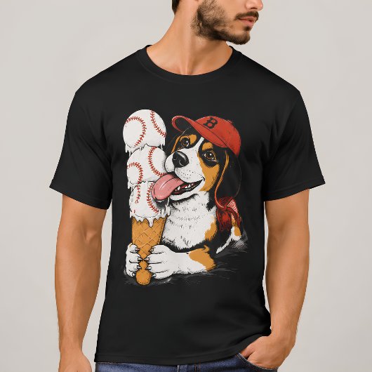 T-shirt graphique drôle de Beagle Baseball Cônes d