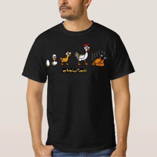 T-shirt graphique drôle de l'évolution du poulet O