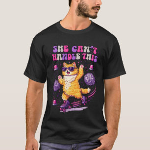 T-Shirt Graphique Drôle De Patin À Roulettes Chat