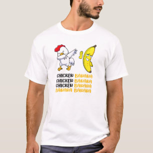 T-shirt Graphique drôle de poulet et de banane qui dabent