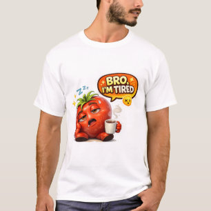 T-shirt graphique drôle pour homme avec tomate - F