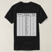 T-shirt Graphique du code morse alphabétique international (Design devant)