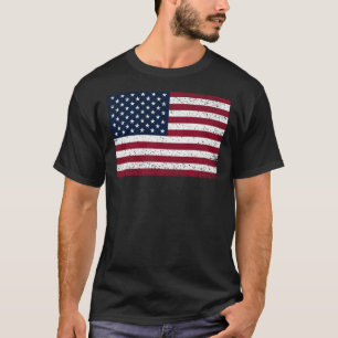 T-shirt Graphique du drapeau américain vintage en détresse