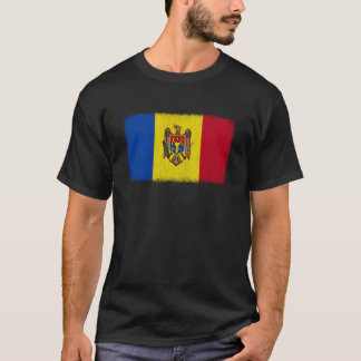 T-shirt Graphique du drapeau de la Moldavie pour hommes fe