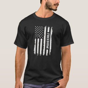 T-shirt Graphique du drapeau en détresse de la liberté pat
