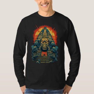 T-shirt Graphique du temple de la jungle mystique aztèque