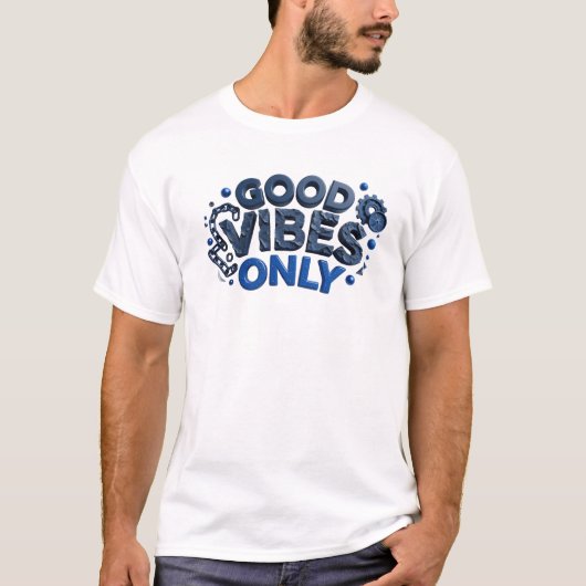 T-shirt graphique Dynamic Blue GOOD VIBES ONLY (Devant)