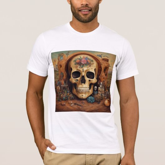 T-shirt graphique Edgy Skull Head Skeleton (Devant)