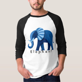 T-shirt graphique éléphant à motif bleu mignon