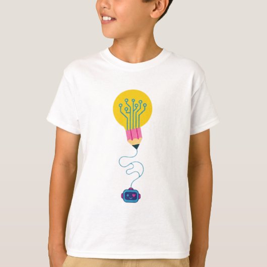T-shirt graphique élève avec robot intelligent et (Devant)