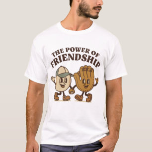 T-shirt Graphique en dessin animé de baseball et de gant m