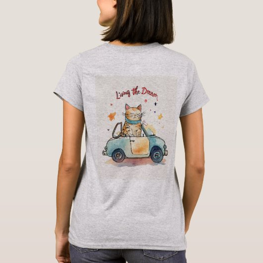 T-Shirt graphique en dessin de chat (Dos)