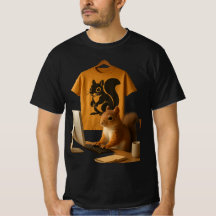 T-shirt graphique en écureuil et ordinateur portab