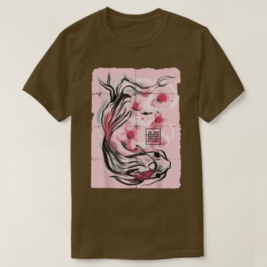 T-shirt Graphique en fleurs de cerises de Koi Fish Sakura (Design devant)
