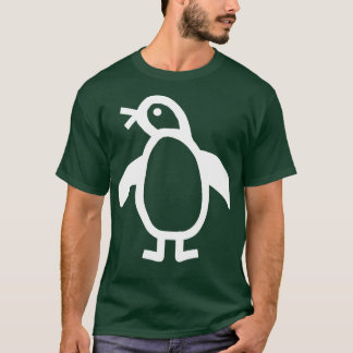 T-shirt Graphique en ligne blanche de pingouin minimal pou