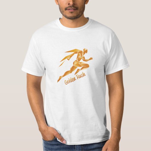 T-shirt Graphique et texte dorés (Devant)