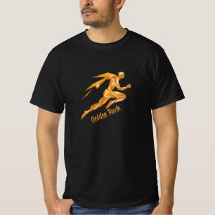 T-shirt Graphique et Texte Dorés
