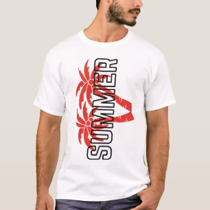 T-Shirt Graphique Été Gras Rouge tropical