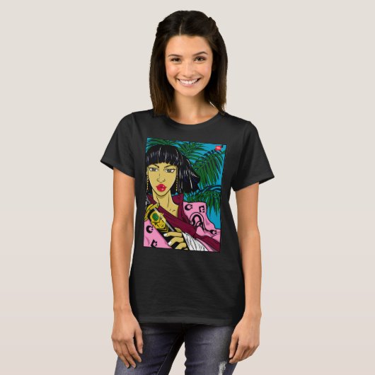 T-shirt graphique FEMALE SAMURAI (Devant entier)