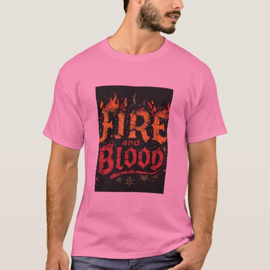 T-Shirt Graphique Feu et Sang (Devant)