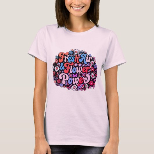 T-shirt Graphique Fleur Bohème (Devant)