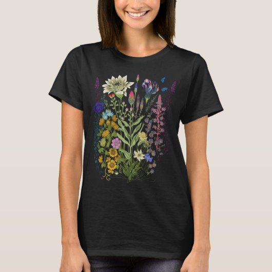 T-shirt Graphique Fleur Pour Femmes Fleur sauvage Floral (Devant)