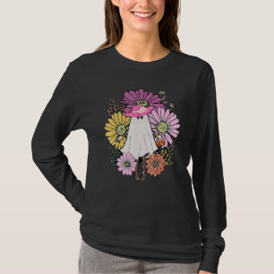 T-shirt Graphique Fleur Vintage Fantôme Costume Mignon Hal