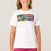 T-shirt graphique floral étrange d'Austin Texas (Devant)