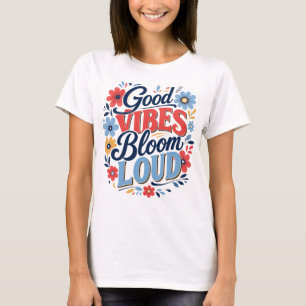 T-shirt Graphique Floral Rétro de Bonne Humeur
