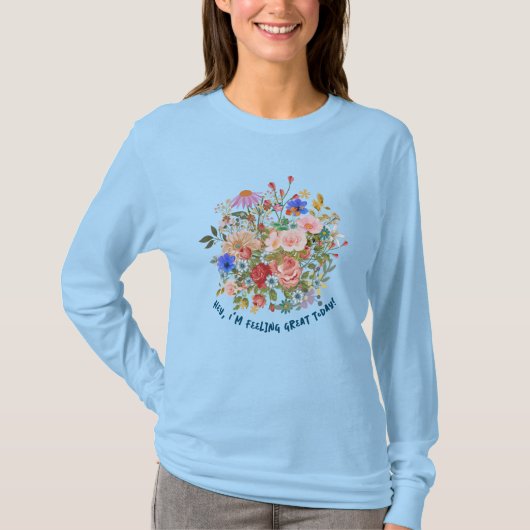 T-shirt graphique floral & Slogan (Devant)