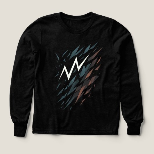T-Shirt Graphique Foudre Brisée Abstraite (Motif recto)