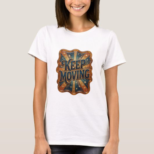 T-shirt graphique Fresh Gold KEEP MOVING (Devant)